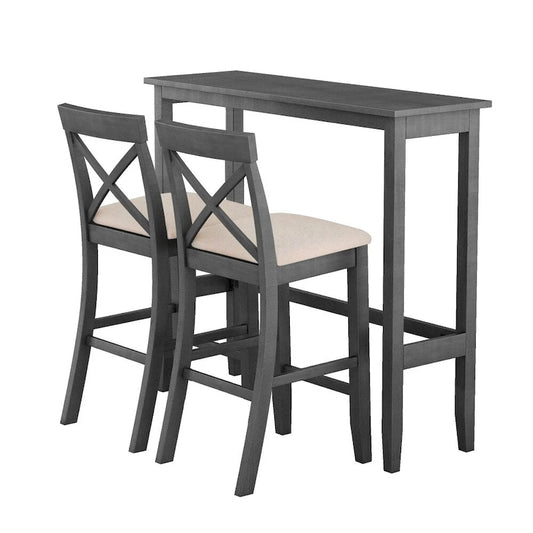 48 Rectangular Wood Bar Height Dining Set with 2 Chairs