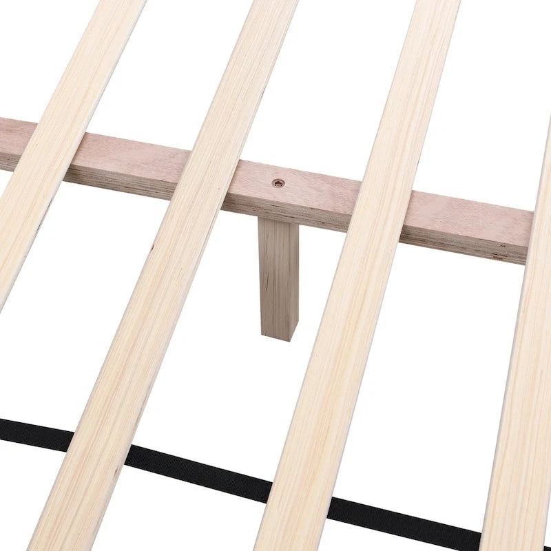 Christopher Knight Home - Alexander King Upholstered Platform Bed with Shell-Shape Headboard and Solid Wood Frame