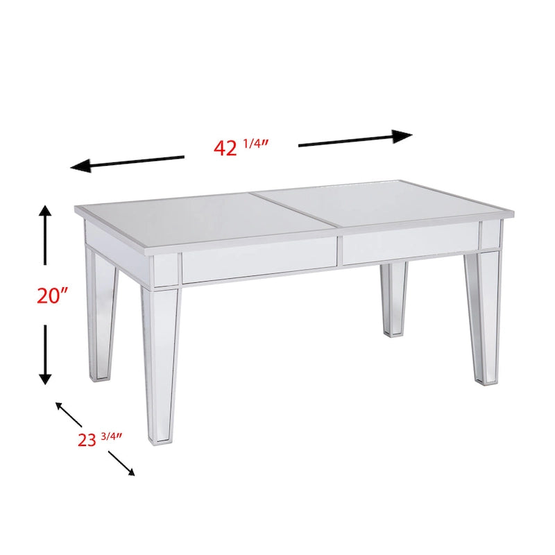SEI Furniture Dalton Mirrored Rectangle Coffee Table