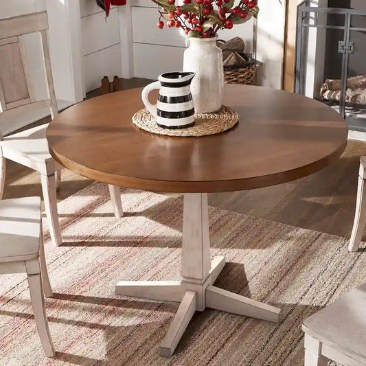 Ronda Round Two-Tone Dining Table