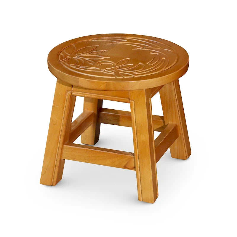 DTY Indoor Living Fairplay Carved Wooden Step Stool