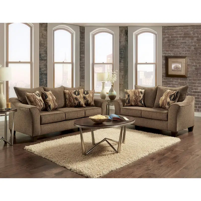 Roundhill Furniture Camero Fabric Pillowback Sofa