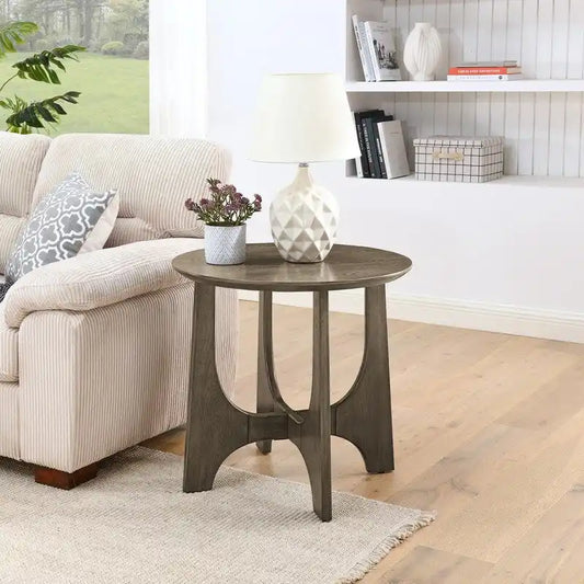 Grondin Modern Minimalist Style Round Coffee Table, End Table Nightstand for Living Room Reception Room Living Room