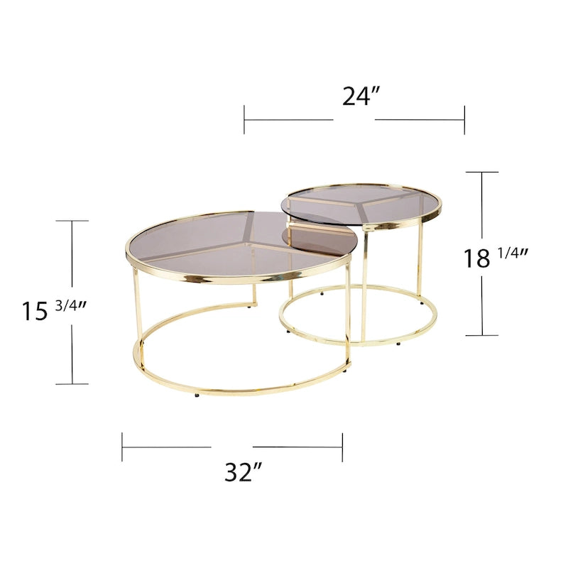 SEI Furniture Marlei Modern 2-Piece Nesting Coffee Table