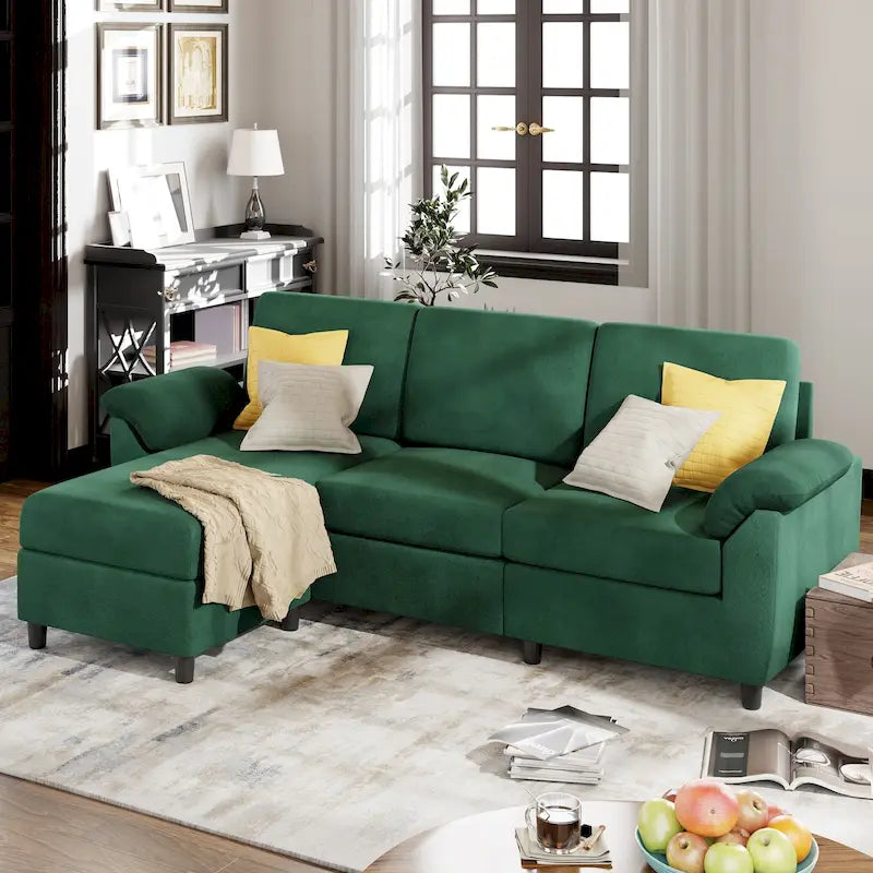 Futzca 79 Convertible Sectional Sofa Couch, 3 Seat L Shaped