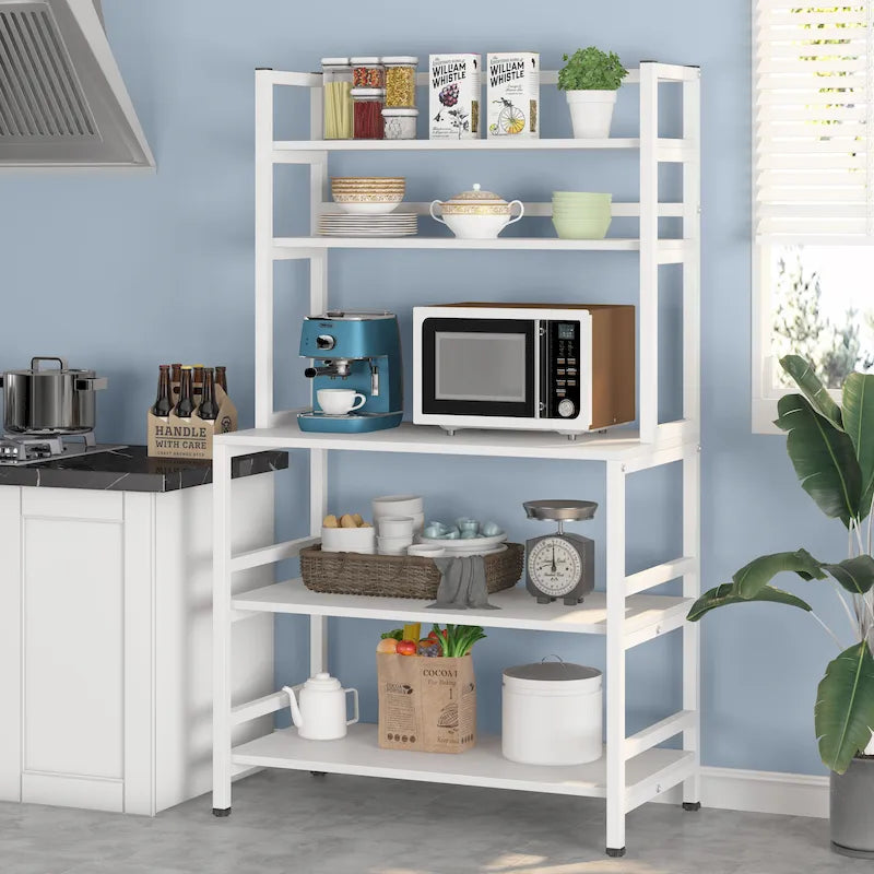 5-Tier Kitchen Bakers Rack with Hutch,Utility Storage Shelf - 31.5 x 15.75 x 62.99 inches