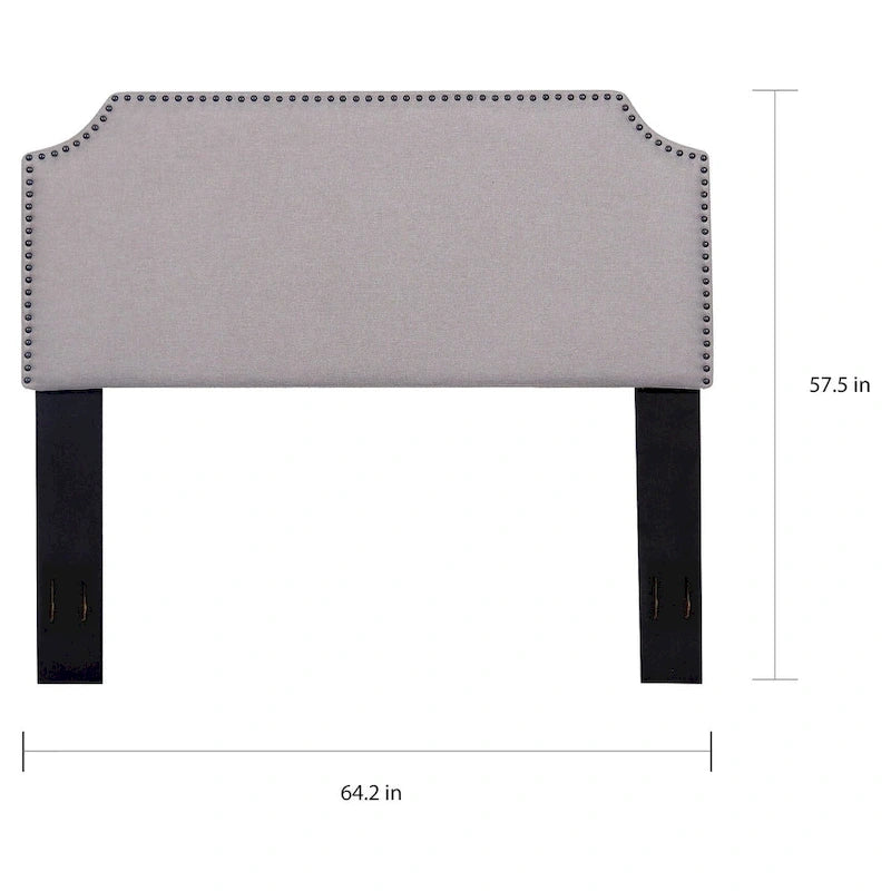 Morden Full/Queen Nailhead Upholstered Fabric Headboard