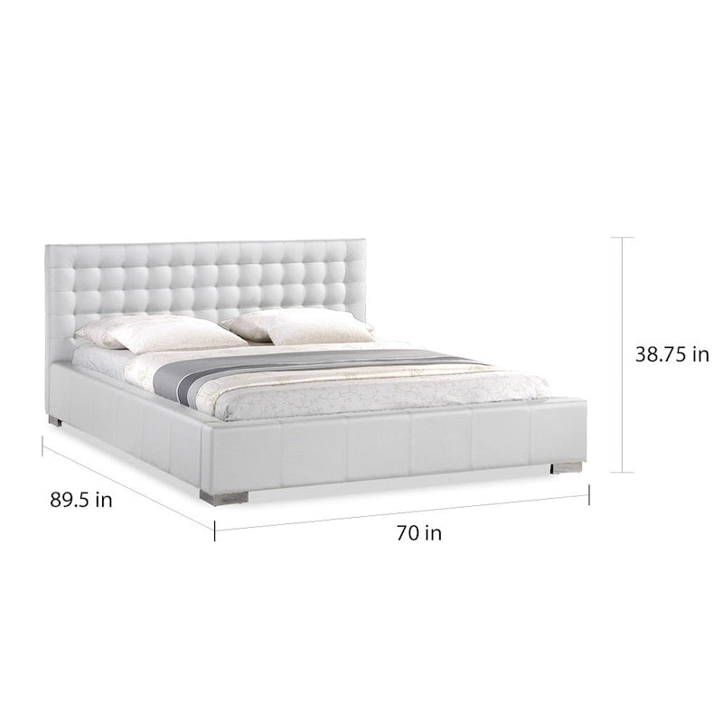 Madison White Modern Queen-size Platform Bed
