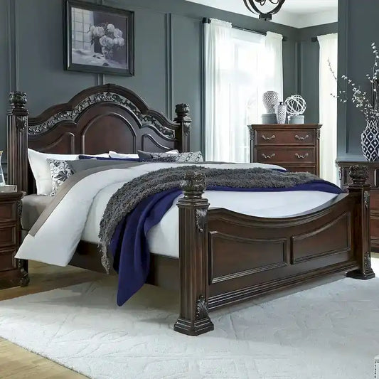 Messina Estates Cognac King California Poster Bed