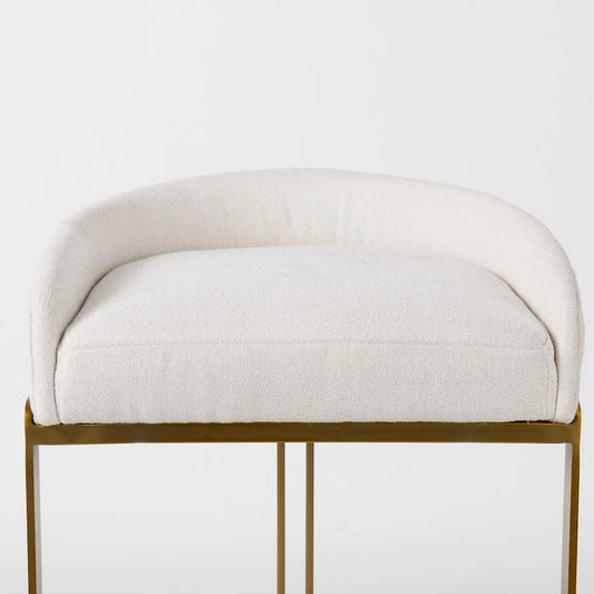 Hollyfield Cream Fabric Seat with Gold Metal Frame Counter Stool