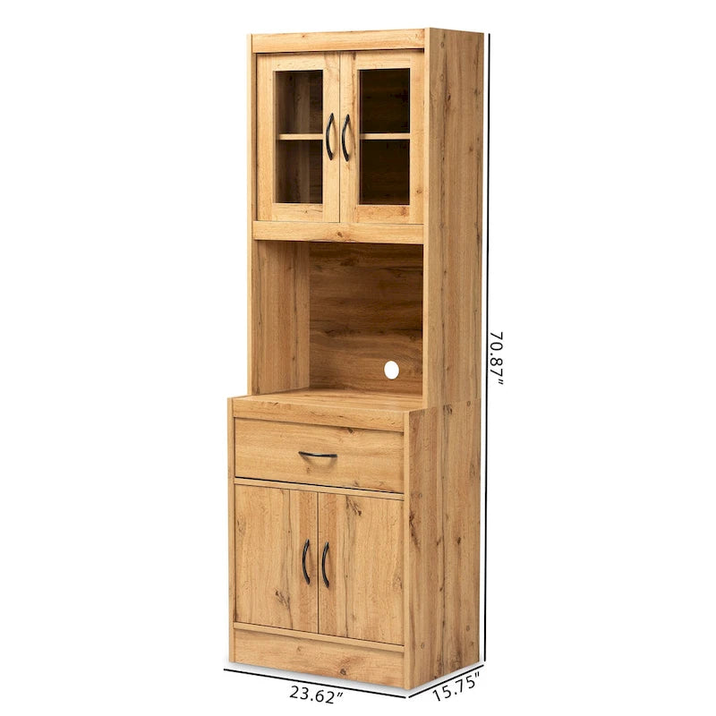 Laurana Modern and Contemporary Kitchen Wood Cabinet and Hutch