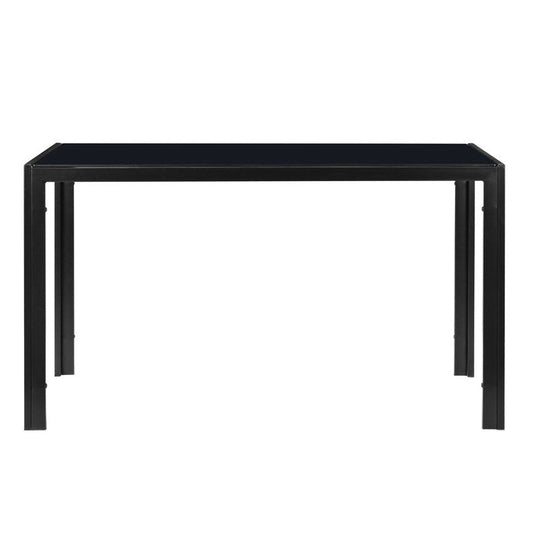 6-Seat Modern Glass Dining Table Black