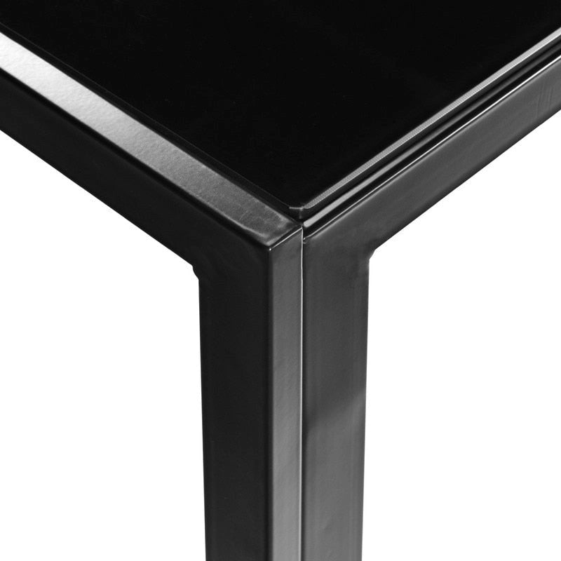 6-Seat Modern Glass Dining Table Black