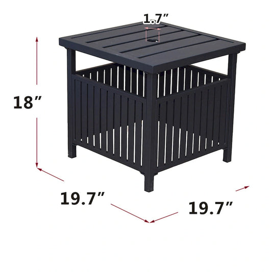 Patio Steel Bistro Leisure Coffee Table with Umbrella Hole