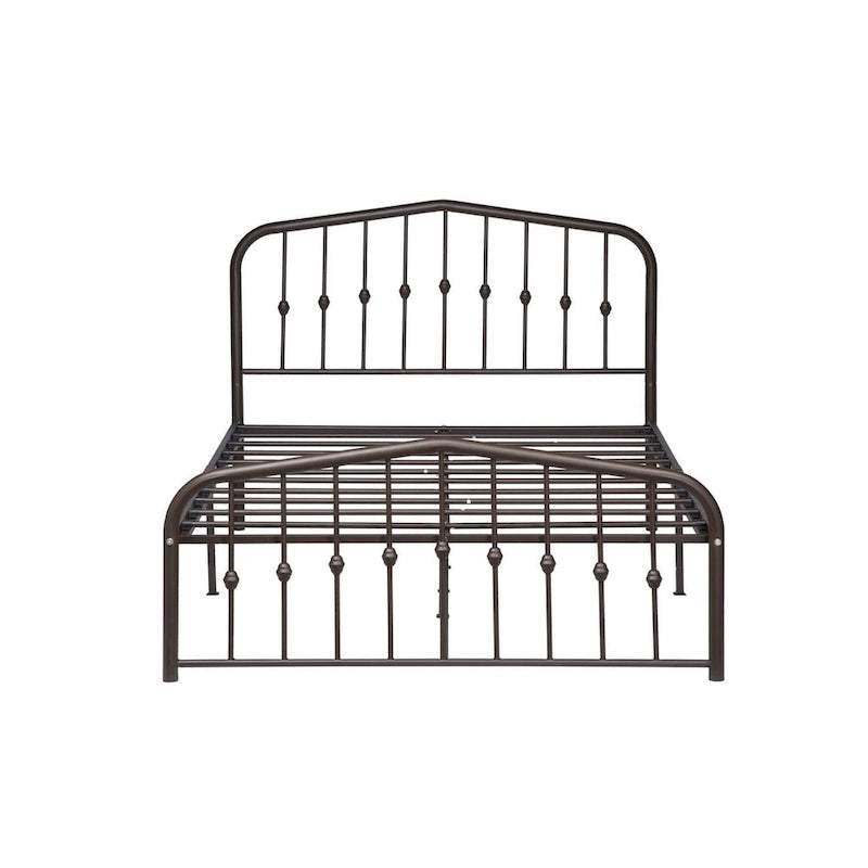 Alazyhome Platform Metal Bed Frame with Headboard, Iron Slat Support
