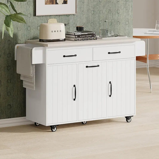 Kitchen Island with Trash Can Storage Cabinet