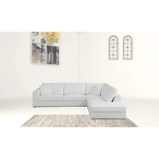 HomeRoots White Italian Leather Reclining L Shaped Two Piece Corner Sectional - 117