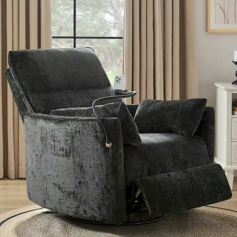 Barry Modern 38 Power Rocking Swivel Nursery Recliner with USB Ports by HULALA HOME