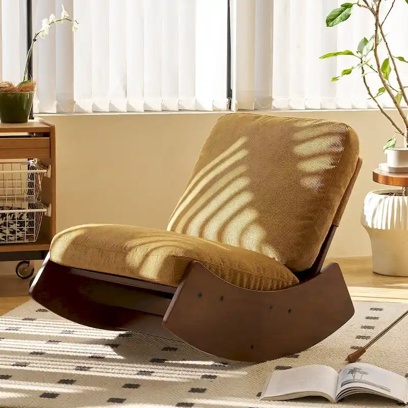 Modern Corduroy Accent Rocking Chair, Set of 1