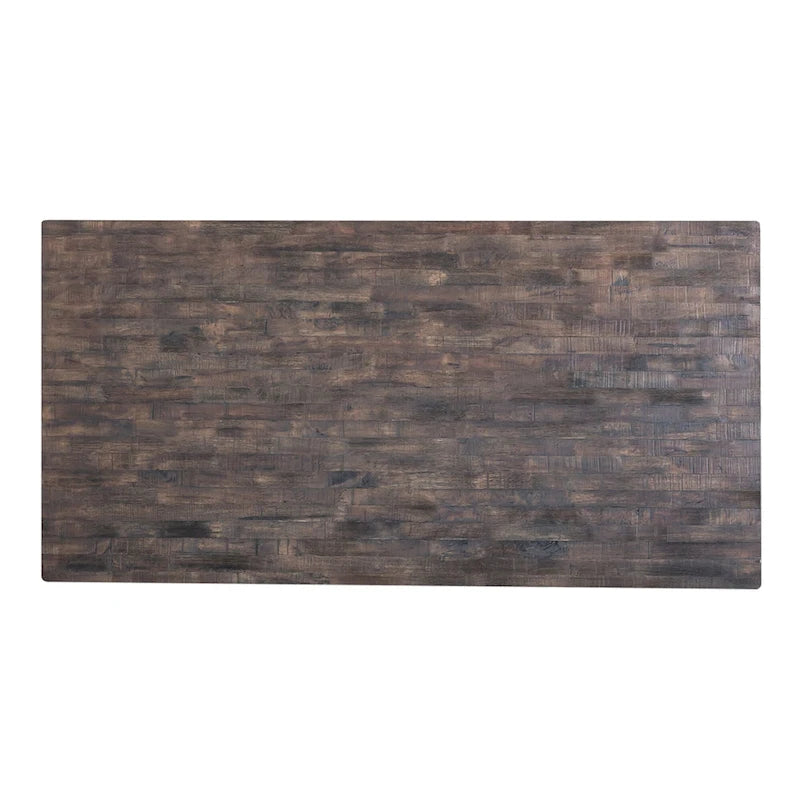 Farmhouse Two Tone White Wood Tone 7 Piece Trestle Table Set