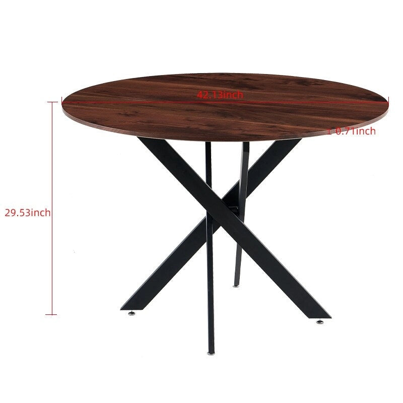5 Pieces Dining Set,Table Metal Leg Mid-century Dining Table for 4-6 people With MDF Table Top,Pedestal Dining Table