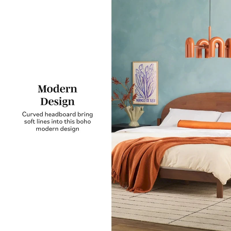 Middlebrook Designs Arched Headboard Solid Pine King Bed