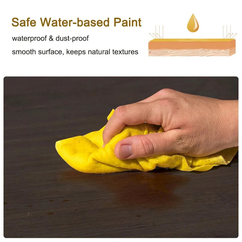 Gold Relief Dragon Totem Brown Console Table Entryway Table with Drawer and Bottom Shelf - 32.09x12.6x32.28