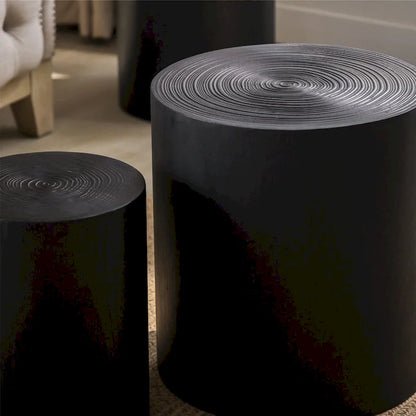 Set of 3 Round Wood Coffee Table with Clear and Visible Tree Rings, Side Table End Table for Living Room Fully Assembled