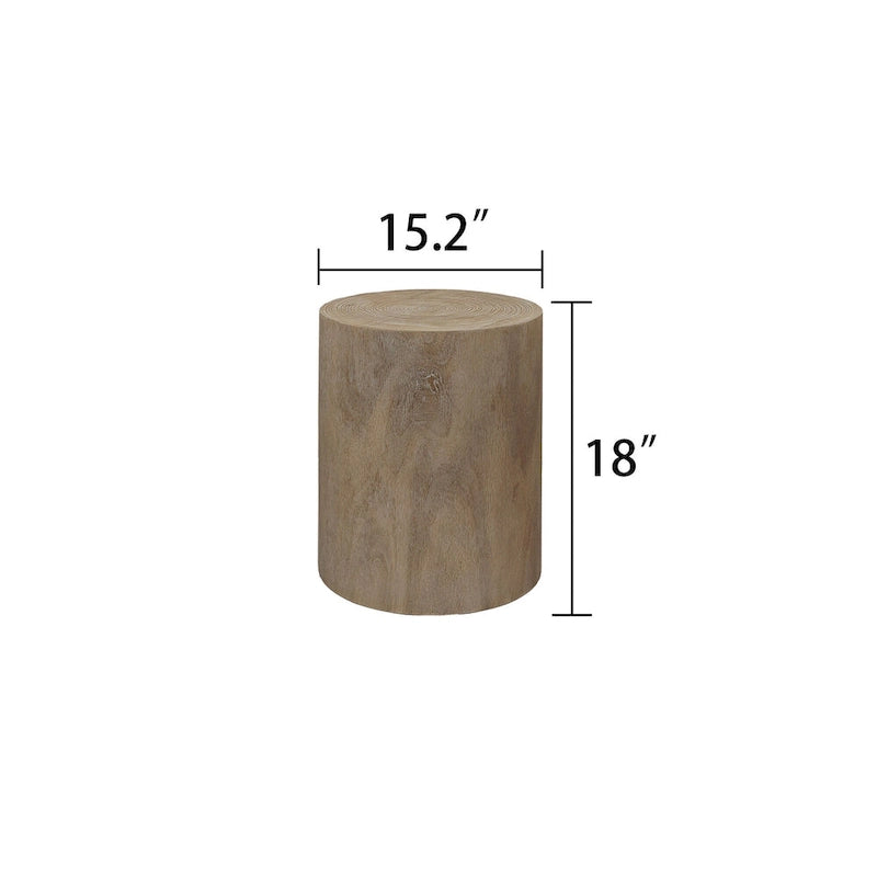 Set of 3 Round Wood Coffee Table with Clear and Visible Tree Rings, Side Table End Table for Living Room Fully Assembled