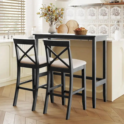48 Rectangular Wood Bar Height Dining Set with 2 Chairs