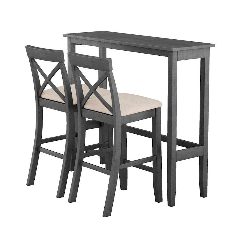 48 Rectangular Wood Bar Height Dining Set with 2 Chairs