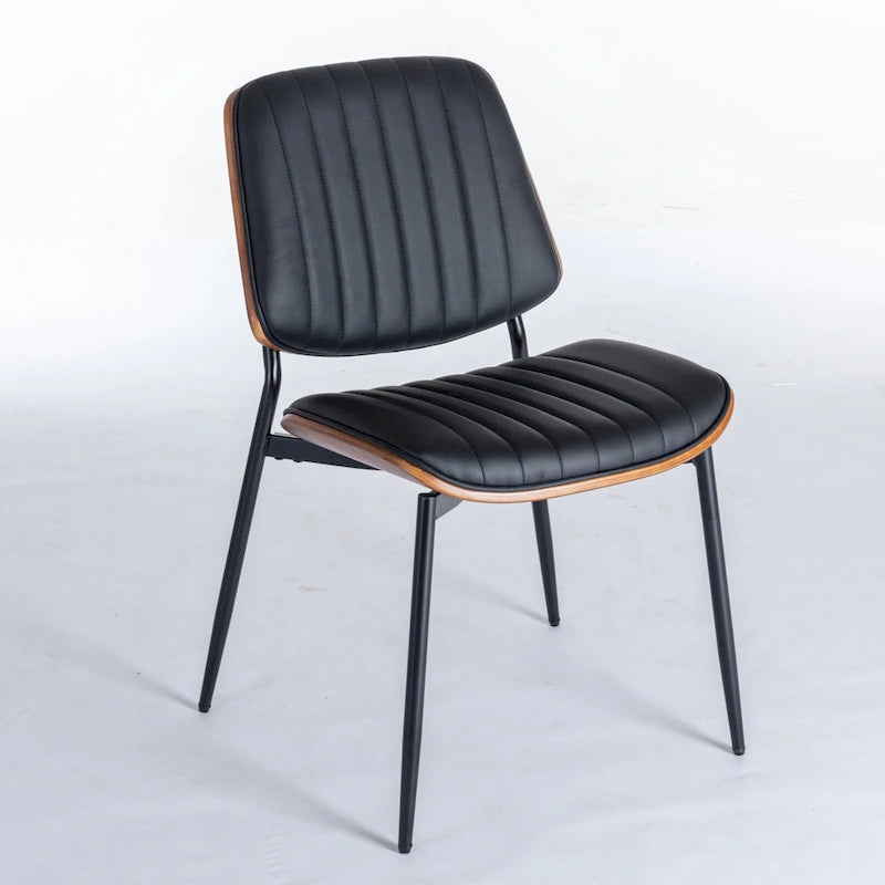 GDFStudio Mid Century Modern Armless Upholstered Dining Chairs with Metal Legs