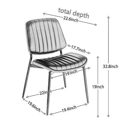 GDFStudio Mid Century Modern Armless Upholstered Dining Chairs with Metal Legs