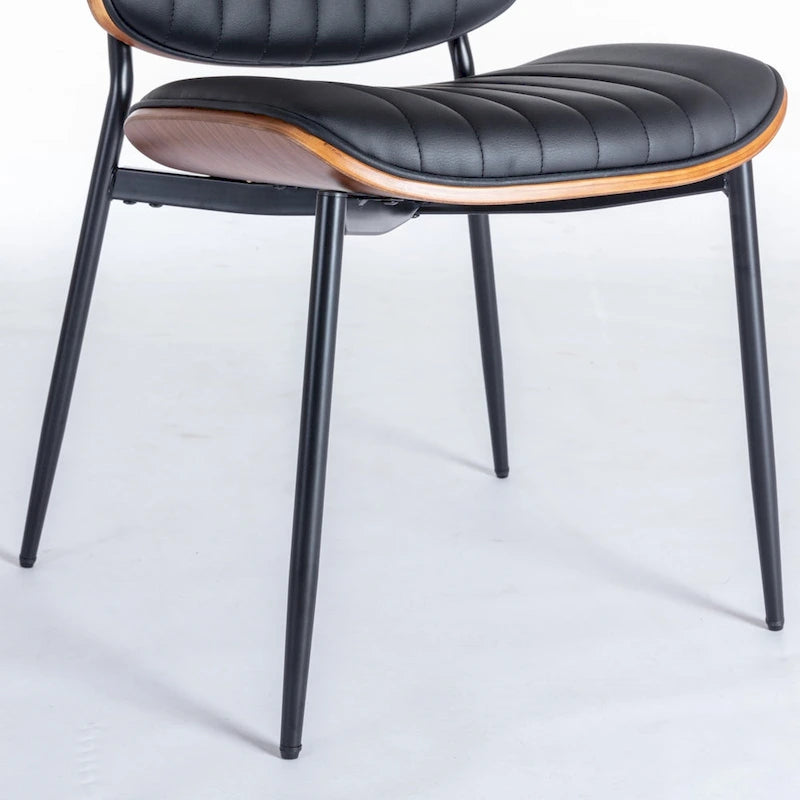 GDFStudio Mid Century Modern Armless Upholstered Dining Chairs with Metal Legs