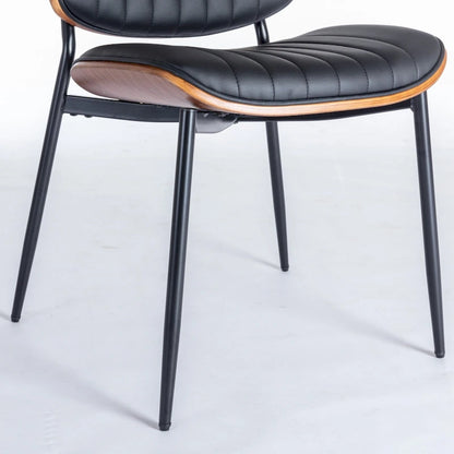 GDFStudio Mid Century Modern Armless Upholstered Dining Chairs with Metal Legs