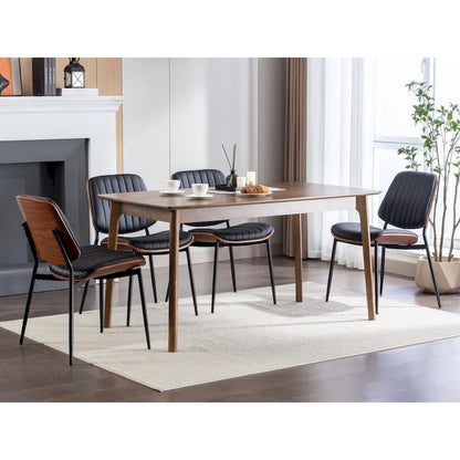 GDFStudio Mid Century Modern Armless Upholstered Dining Chairs with Metal Legs