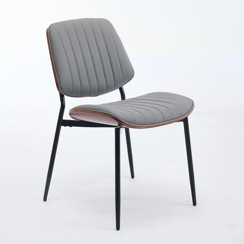 GDFStudio Mid Century Modern Armless Upholstered Dining Chairs with Metal Legs