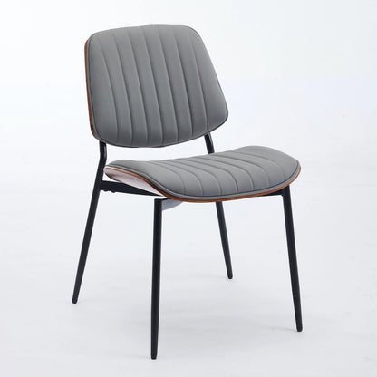 GDFStudio Mid Century Modern Armless Upholstered Dining Chairs with Metal Legs