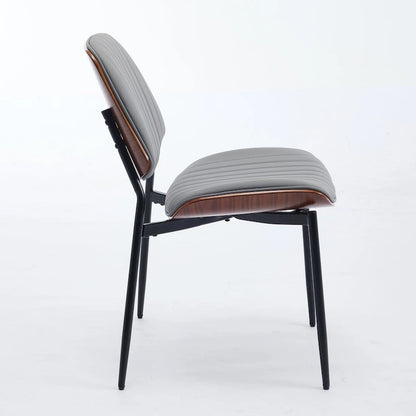 GDFStudio Mid Century Modern Armless Upholstered Dining Chairs with Metal Legs