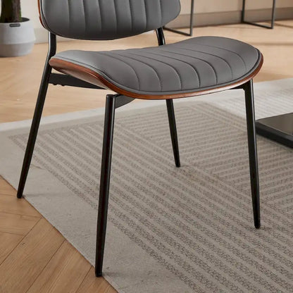 GDFStudio Mid Century Modern Armless Upholstered Dining Chairs with Metal Legs