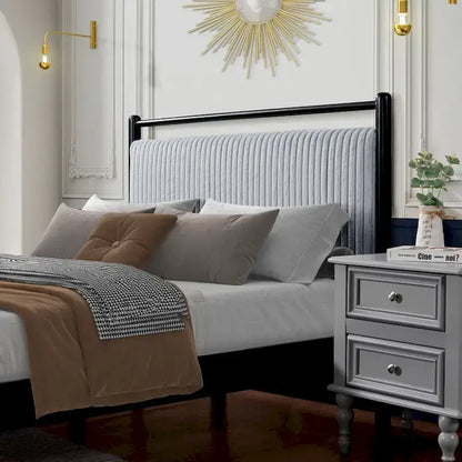 Christopher Knight Home Queen Wood Platform Bed Frame with Fluffy Soft Headboard