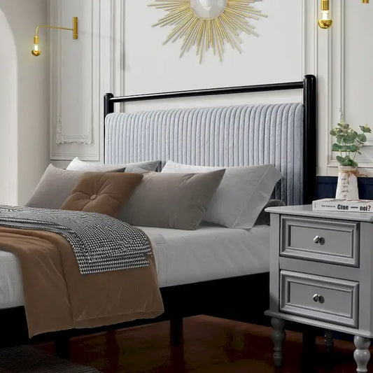 Christopher Knight Home Queen Wood Platform Bed Frame with Fluffy Soft Headboard