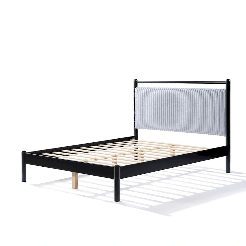 Christopher Knight Home Queen Wood Platform Bed Frame with Fluffy Soft Headboard