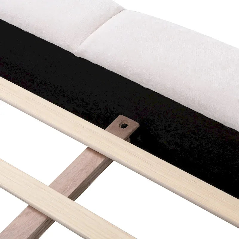 Christopher Knight Home - Alexander King Upholstered Platform Bed with Shell-Shape Headboard and Solid Wood Frame