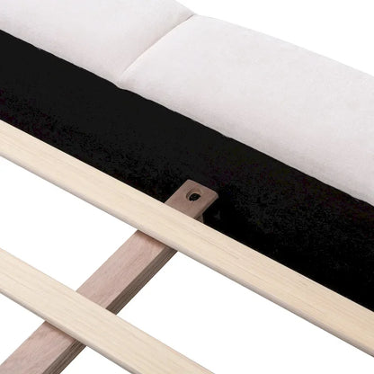 Christopher Knight Home - Alexander King Upholstered Platform Bed with Shell-Shape Headboard and Solid Wood Frame