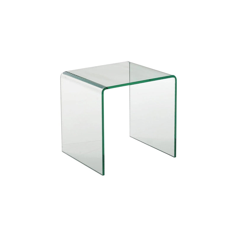 HomeRoots 21 Clear Glass Rounded Edge End Table - 18' X '21' X '18