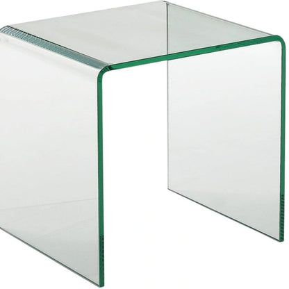 HomeRoots 21 Clear Glass Rounded Edge End Table - 18' X '21' X '18