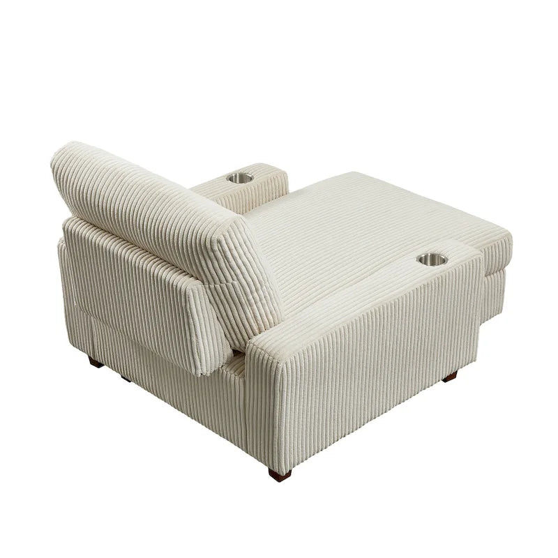 Upholstered Chaise Lounge with Adjustable Backrest Lounge Chair