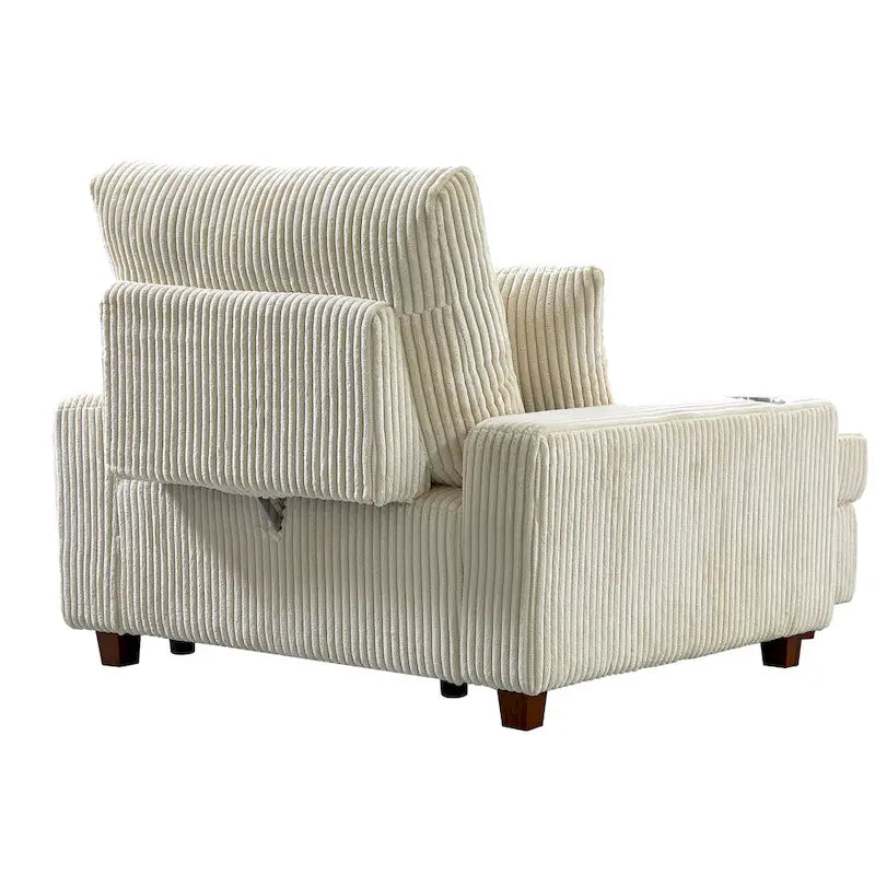 Upholstered Chaise Lounge with Adjustable Backrest Lounge Chair