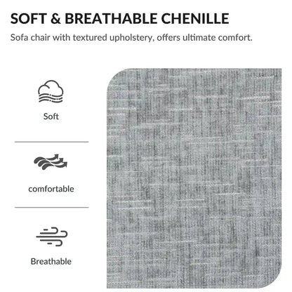 Chenille Oversized Chair with Ottoman & USB